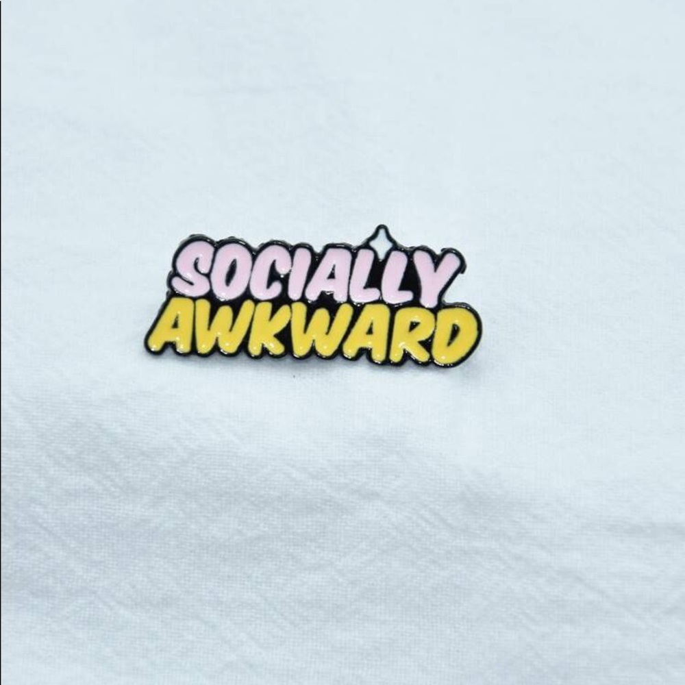 SOCIALLY AWKWARD LAPEL JACKET FLAIR PIN NEW - Picture 2 of 5